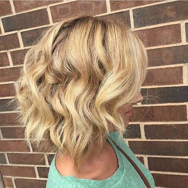 Wavy messy bob with added curls