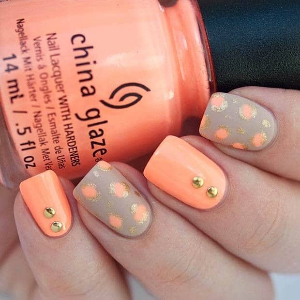 Milky Orange Nail Design