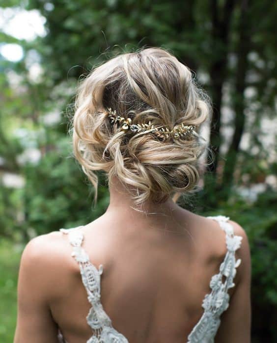 Messy Updo Hairstyle for Wedding