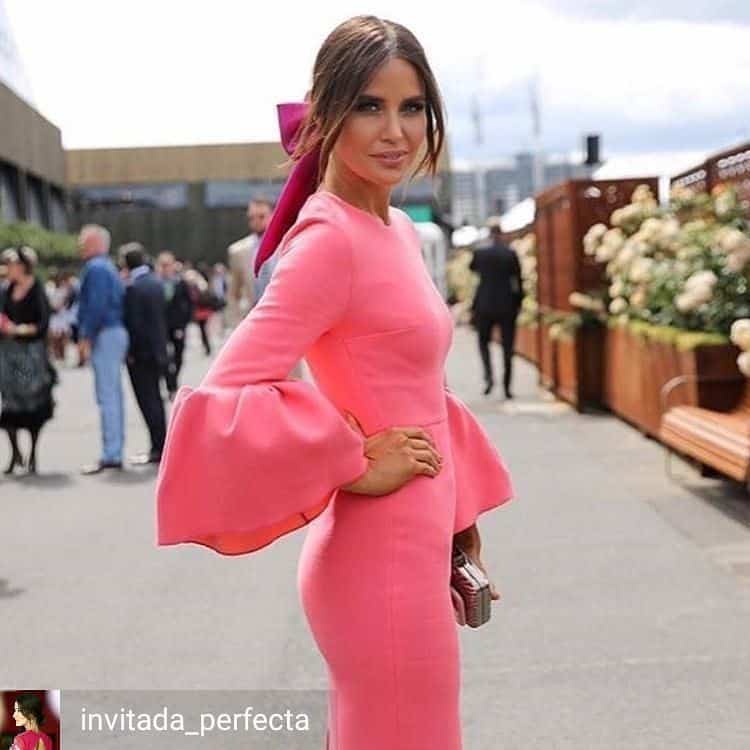 Pink Dress with Flared Sleeves