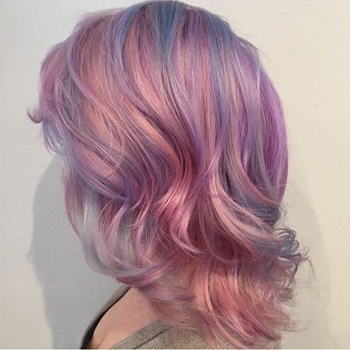 Pink and Blue Curly Bob