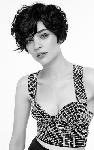 Brunette Curly Pixie Haircut