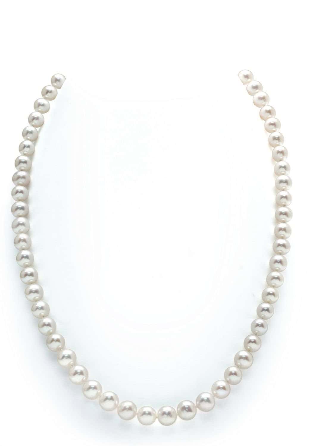 14K Gold White Freshwater Cultured Pearl Necklace