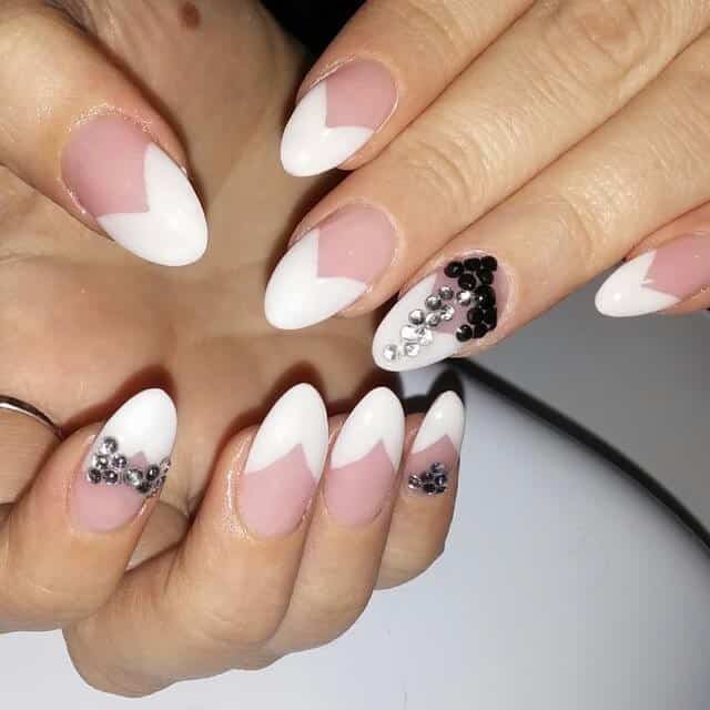 French Manicure with Flower Accent Finger