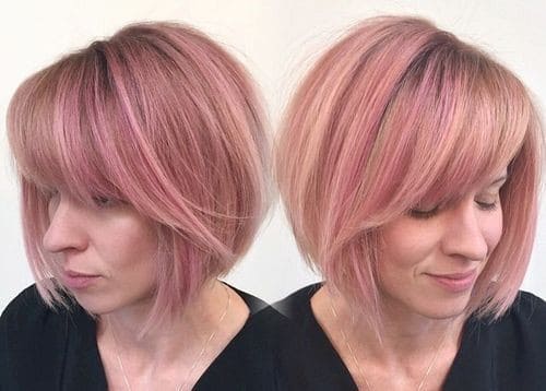 Pink Bob with Fringe