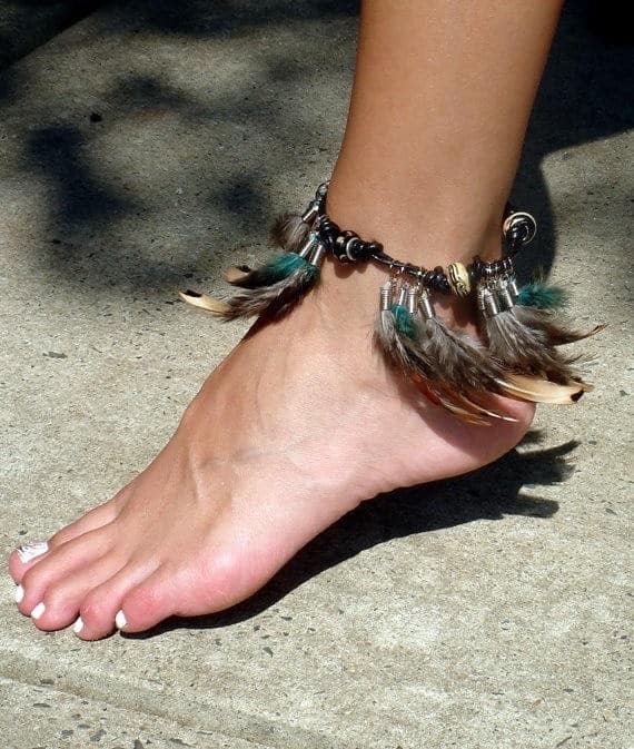 Feather anklet