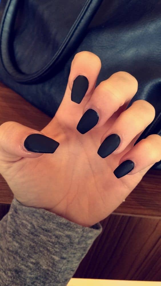 All black nail art design