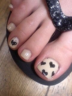 Heart Toenail Design