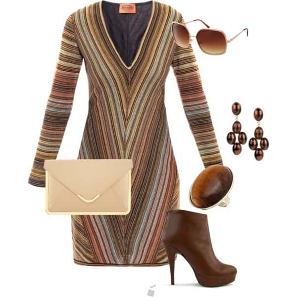 Sweater dress (with a low V-neck)