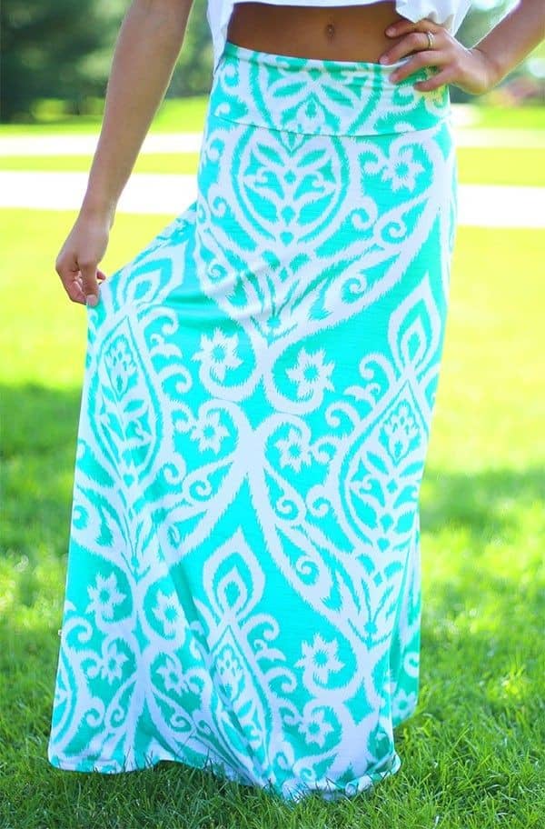 Printed maxi skirt