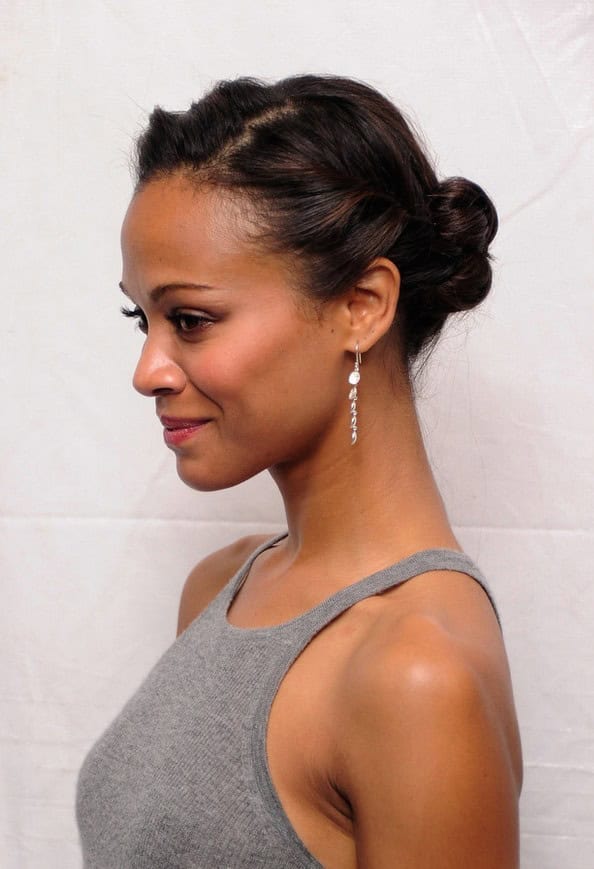 Zoe Saldana Bobby Pinned updo – Popular summer hairstyles