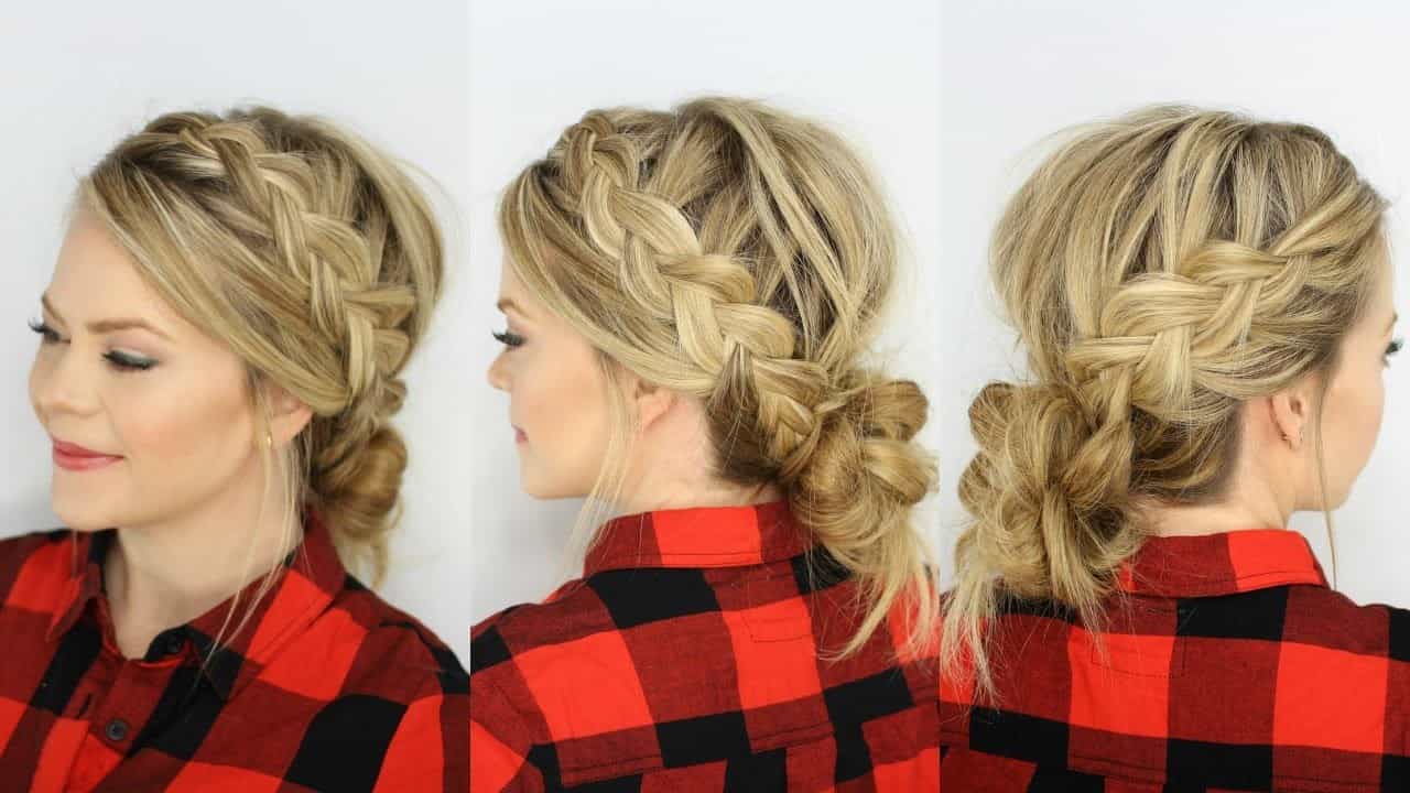 Side braid and low bun