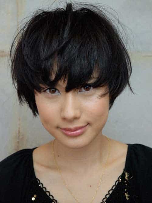 Short and straight modified bowl cut