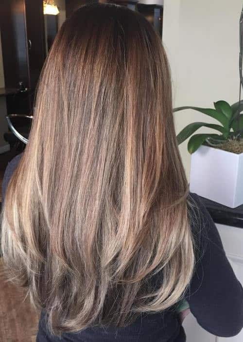 Long Balayage with Flicked Ends