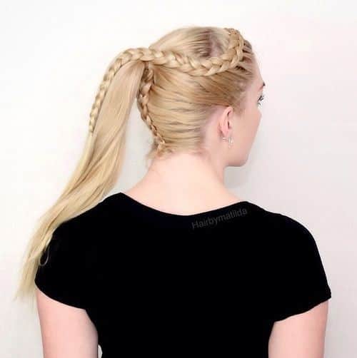 Double French Braid Blonde Look