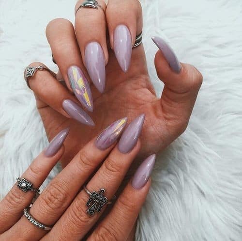 Pointy Pastel Lilac Chrome