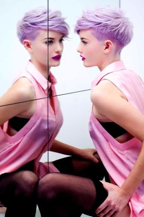 Lavender undercut pixie