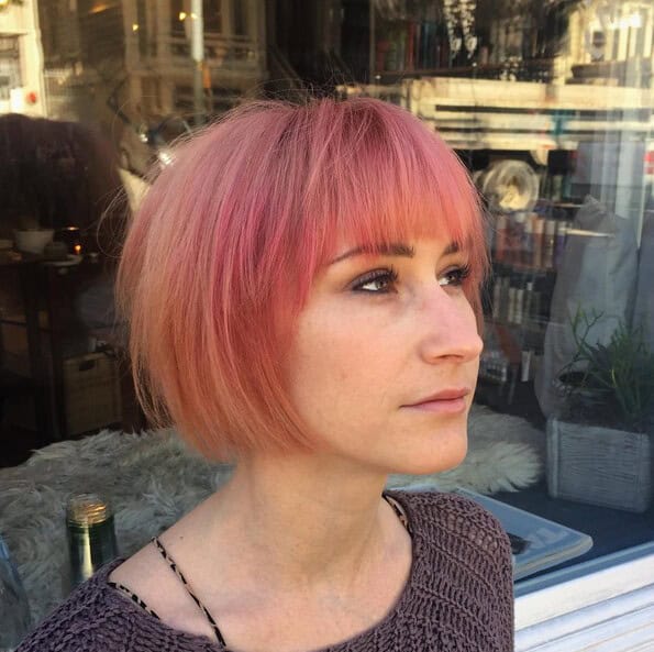 Pink Bob with Wispy Bangs