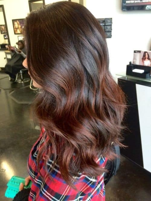 Chocolate Brown to Red Balayage