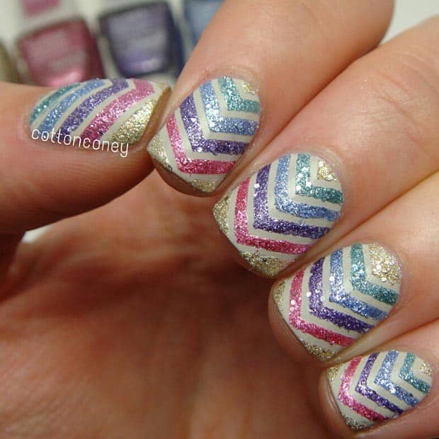 Glitter Nail Design for Short Nails