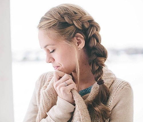 Thick Blonde Side French Braid