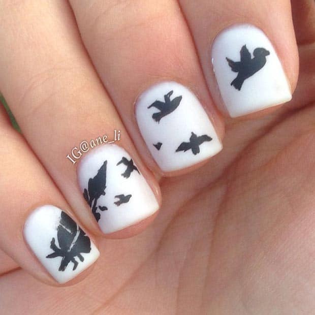 White Matte Nail Design for Short Nails