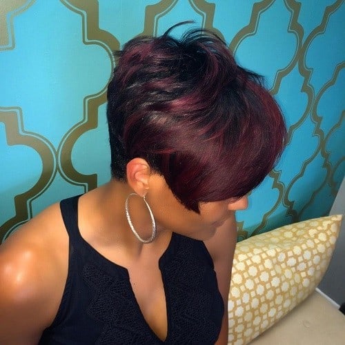 Black and Red Ombre Wedged Bob