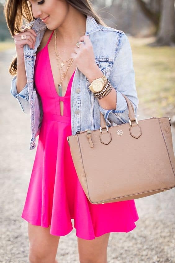 Chic Pink Skater Dress Outfit