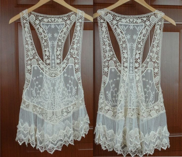 Lace tank over a solid one