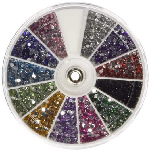 350Buy Rhinestones 2400 Piece 12 Color Nail Art Manicure Wheels