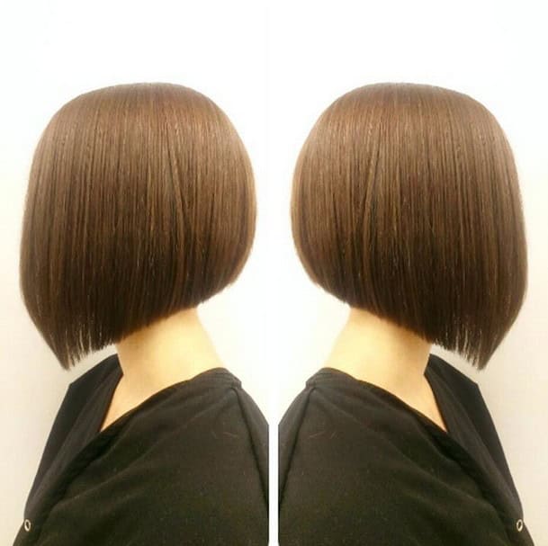 Super straight brown angled bob