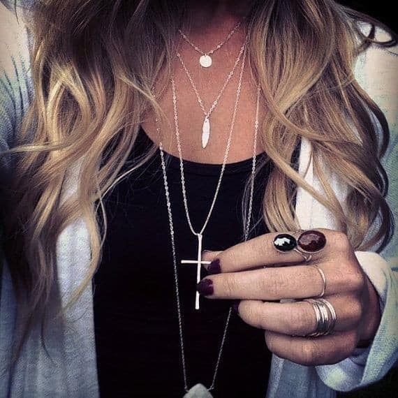 Silver layered necklaces