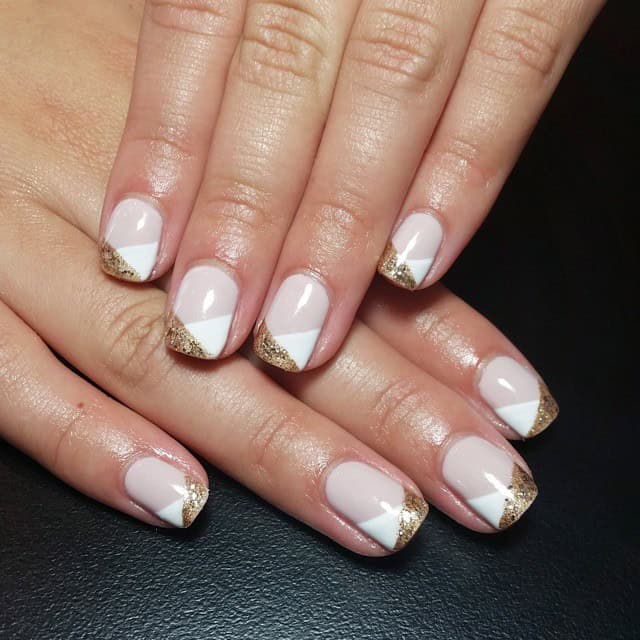 French Manicure with Flower Accent Finger