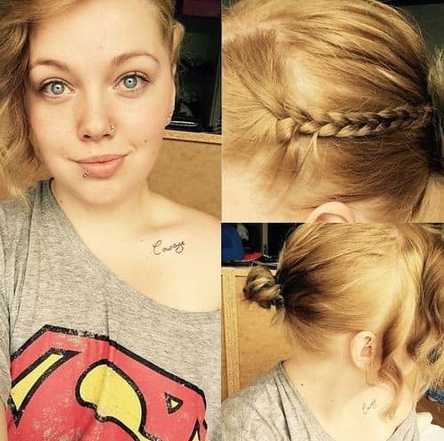 Braided Bun with Curly Fringe