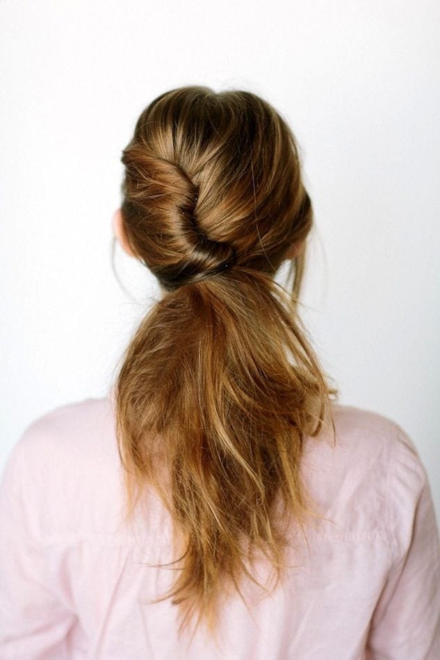 French twist low ponytail