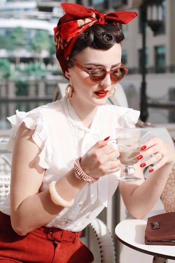 Red Headscarf with Bow