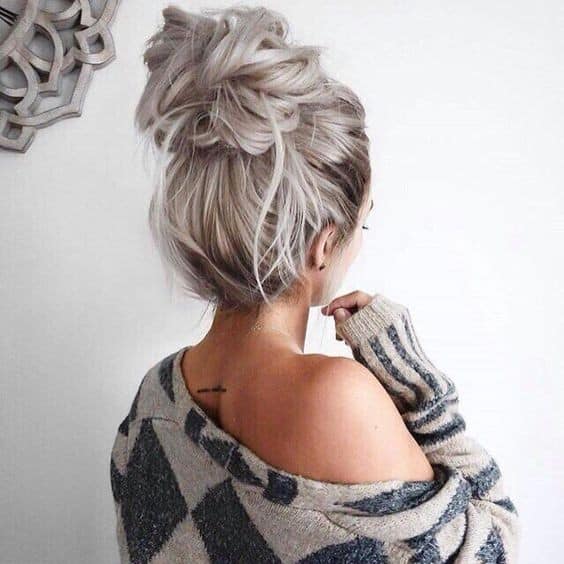 Silver Messy Bun