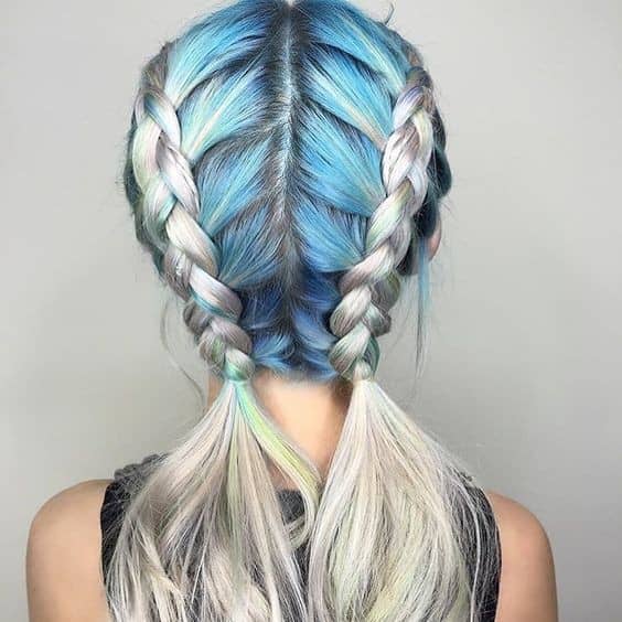 Edgy Double Braided Hairstyle