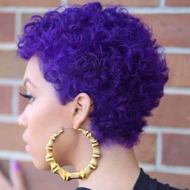 Cute and curly short violet hair