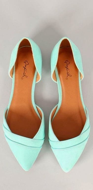 Mint green flats