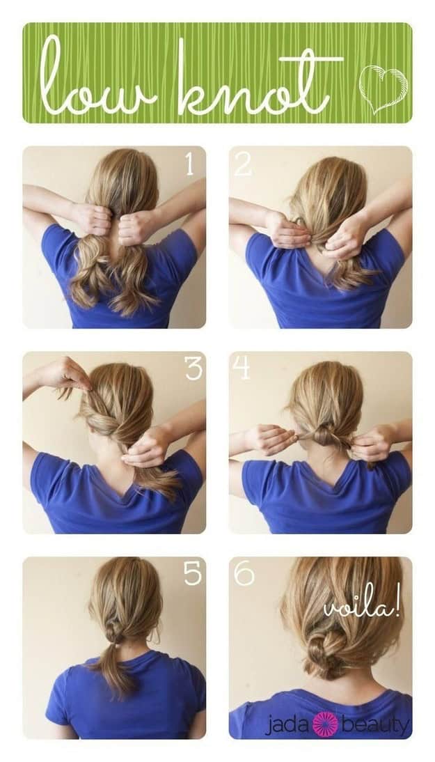 5 minutes pretty hairstyles: The Low Knot