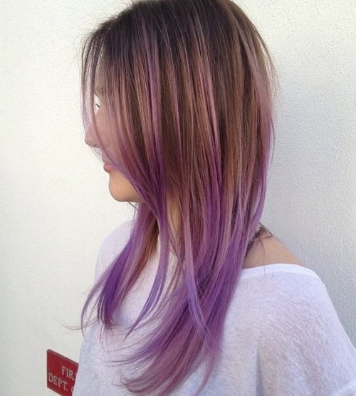 Beautiful Lavender Streaks – Colored Long Hair for Fine Hair