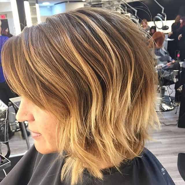 Razor cut messy bob with choppy layers