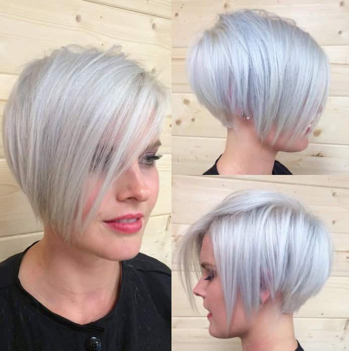 Silver pixie with asymmetrical front