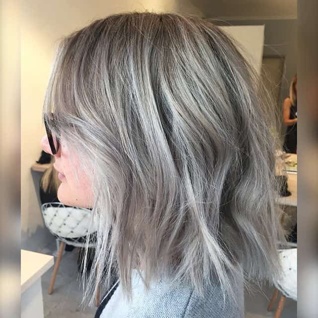 Silver layered bob