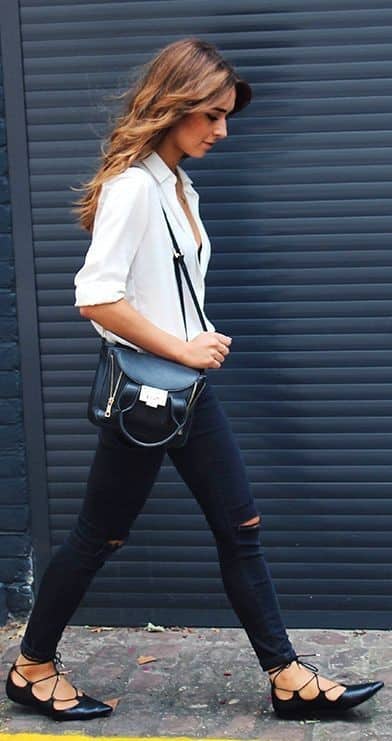 Chic Black Flats Outfit