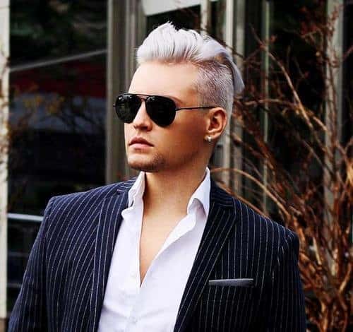 Silver Slicked Back Quiff – men’s hairstyle idea