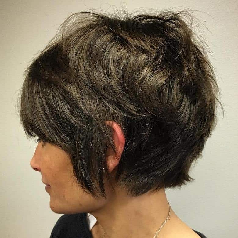 Brown Bob with Short Back Layers for summer