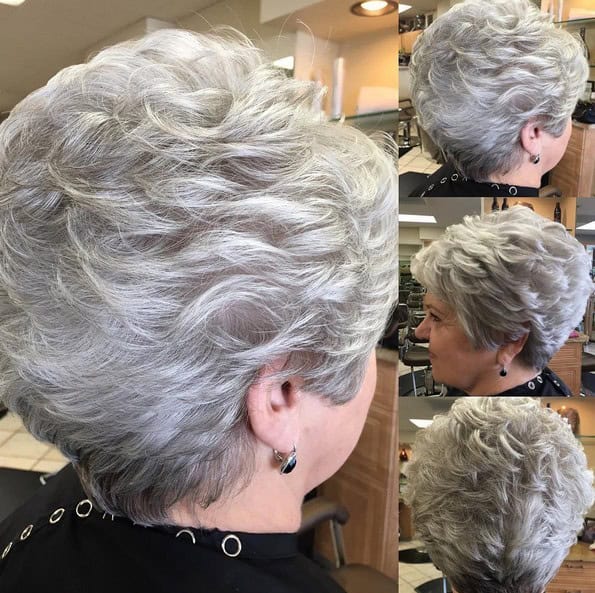 Curly Stacked Short Haircut