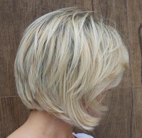 White Blonde Bob with Flicked Ends